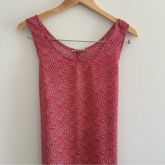 Vintage Maxi Floral Red Dress Sz M - Picture 4 of 10